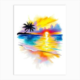 Sunset On The Beach 11 Art Print