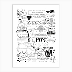 The 1975 Doodle Lyrics Art Print