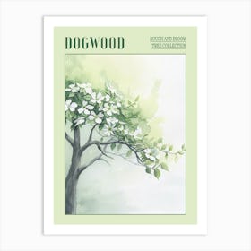 Dogwood Tree Atmospheric Watercolour Painting 2 Poster Art Print