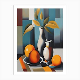 Oranges In A Vase Art Print