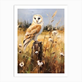 Bird Painting Barn Owl 3 Art Print