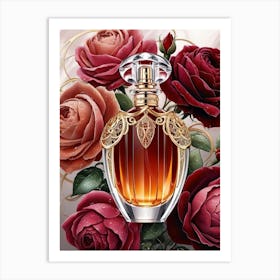 Roses And Gold Art Print