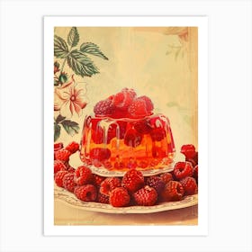 Raspberry Jelly Retro Collage 4 Art Print