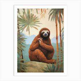 Sloth 1 Tropical Animal Portrait Art Print