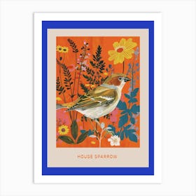 Spring Birds Poster House Sparrow 1 Art Print