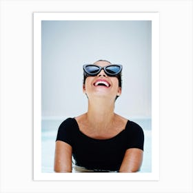 A Captivating Closeup Of A Woman Falling Into Laughter With Sheer Joy She Routinely Captures This (7) Art Print