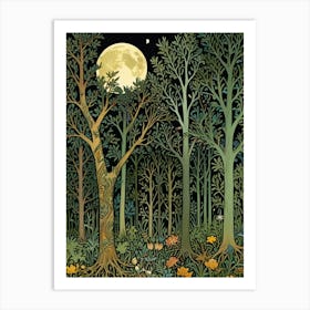 William Morris Moonlight In The Forest 14 Art Print