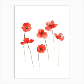 Watercolor Poppies Art Print