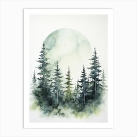 Watercolour Of Whakarewarewa Forest   New Zealand 1 Art Print