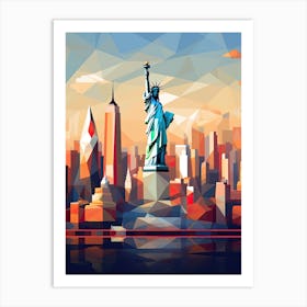 New York City, Usa, Geometric Illustration 1 Art Print