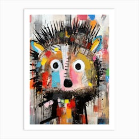 Streets Alive: Hedgehog's Basquiat-Style Adventure Art Print