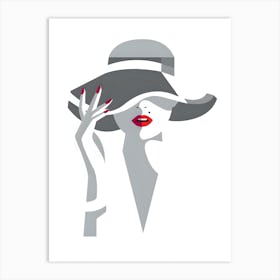 Woman In A Hat 3 Art Print