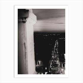 Spanish (view of Via dei Condotti from the Obelisco Sallustiano and the Trinità dei Monti church - the upper dominant feature of the Spanish Steps. Roma Narrative series by Michael Banifatov) Art Print