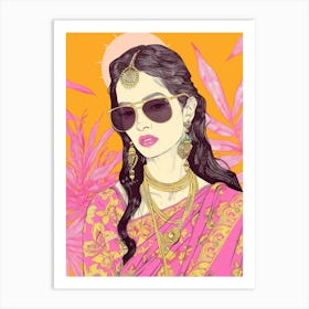 Indian Woman In Sunglasses 1 Art Print