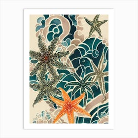 Sea Star Vintage Graphic Watercolour Art Print