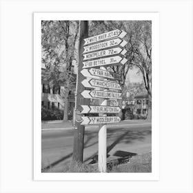 Highway Signs, Rutland, Vermont By Russell Lee Art Print