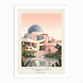 The Guggenheim Museum   Bilbao, Spain   Cute Botanical Illustration Travel 3 Poster Art Print