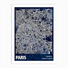 Paris Crocus Marble Map Art Print