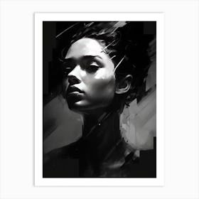 Portrait of a young woman with a compelling story etched on her face Art Print