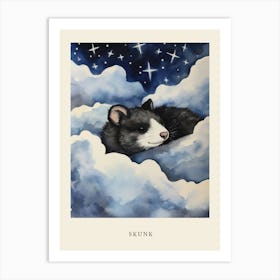 Baby Skunk 1 Sleeping In The Clouds Nursery Poster Art Print