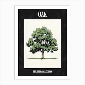 Oak Tree Pixel Illustration 3 Poster Art Print