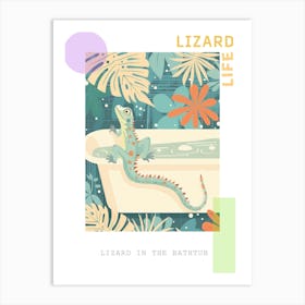 Lizard In The Bathtub Modern Abstract Illustration 5 Poster Art Print