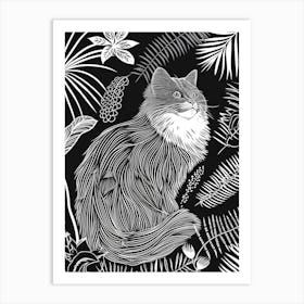 Birman Cat Minimalist Illustration 4 Art Print