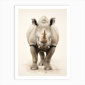 Simple Rhino Portrait 1 Art Print