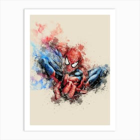 Spiderman Watercolor Painting Art Print