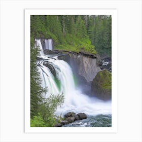 The Lower Falls Of The Lewis River, United States Realistic Photograph Art Print