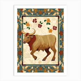 Floral Bull4 Art Print