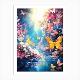 Butterflies In The Garden Art Print