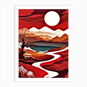 Red Landscape 2 Art Print