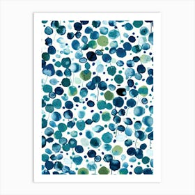 Blue Polka Dots 6 Art Print