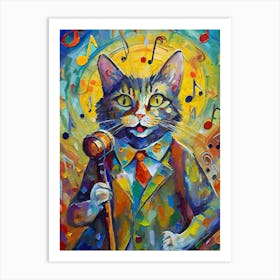 Cat In A Suit Art Print