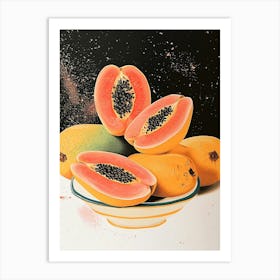 Art Deco Papaya 2 Art Print