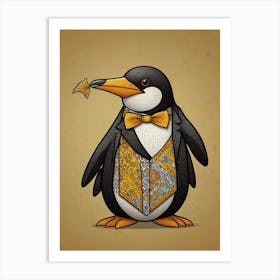 Penguin In Tuxedo Art Print