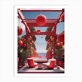 Red Patio Art Print