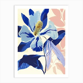 Colourful Flower Illustration Periwinkle 2 Art Print