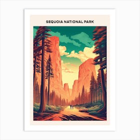 Sequoia National Park Midcentury Travel Poster Art Print