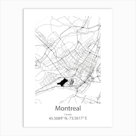 Montreal,Canada Minimalist Map Art Print