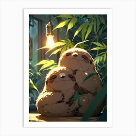 Cute Sloths Art Print