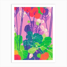 Kohlrabi 2 Risograph Retro Poster vegetable Art Print