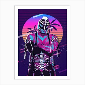 Rey Mysterio 80s Retro Art Print