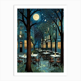 William Morris Rose Night In Paris 2 Art Print