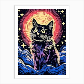 Astral Pawbit, Psychedelic Cats series Art Print