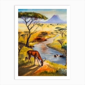 Majestic Wildlife On The African Savannah Art Print