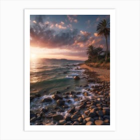 Sunset On The Beach Art Print