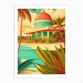 Grand Bahama Island Bahamas Vintage Sketch Tropical Destination Art Print