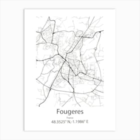 Fougeres,France Minimalist Map Art Print